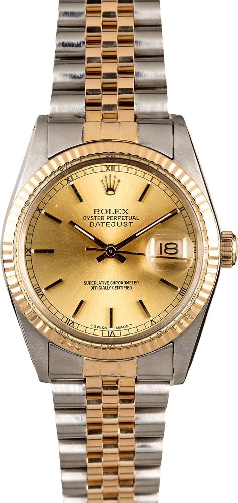 pre owned rolex men's datejust two tone automatic watch|Rolex Datejust 36 men's.